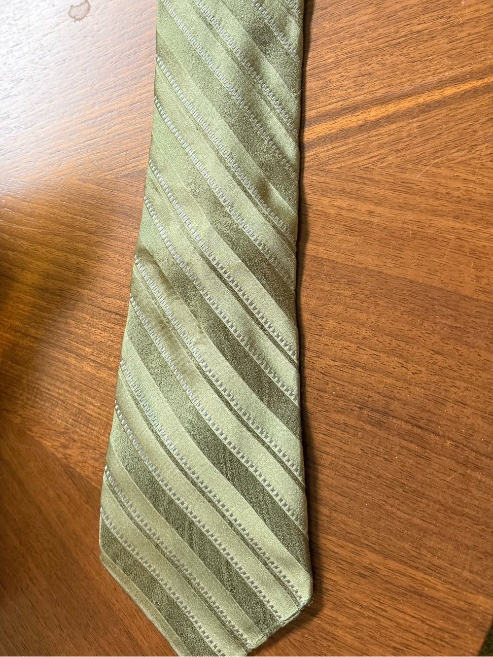 Perry Ellis Olive & Light Olive Striped Men’s Tie